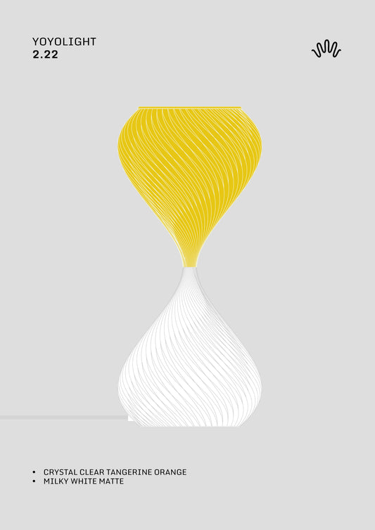 S2_22 Tangerine translucent & White